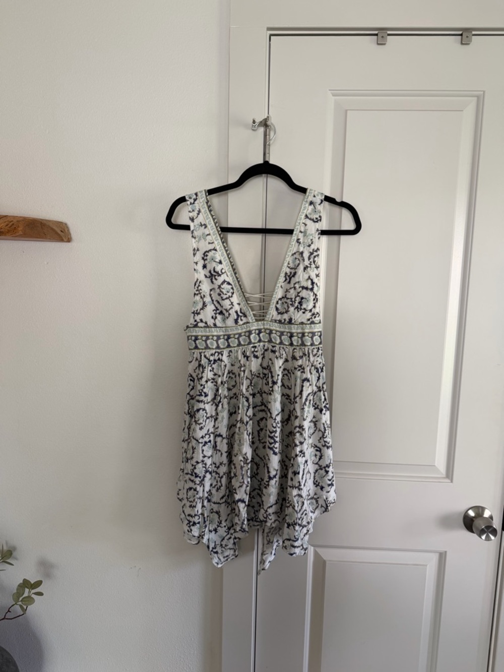 Lulu's Early Morning Rain Lace Up Dress Small